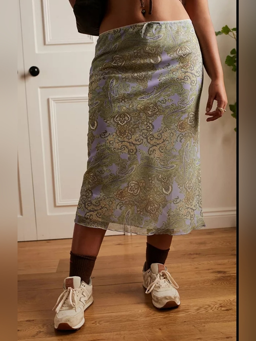 Urban Outfitters Ashley Paisley Print Midi Skirt